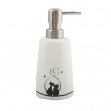 Spirella Distributeur De Savon Céramique GATITOS Noir & Blanc MSV