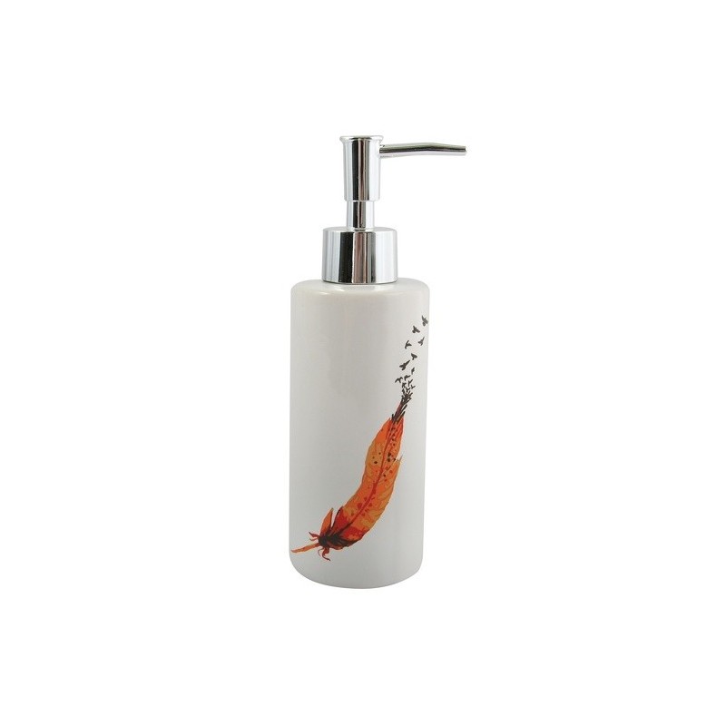 spirella Distributeur de savon céramique INDIA Blanc & Orange MSV