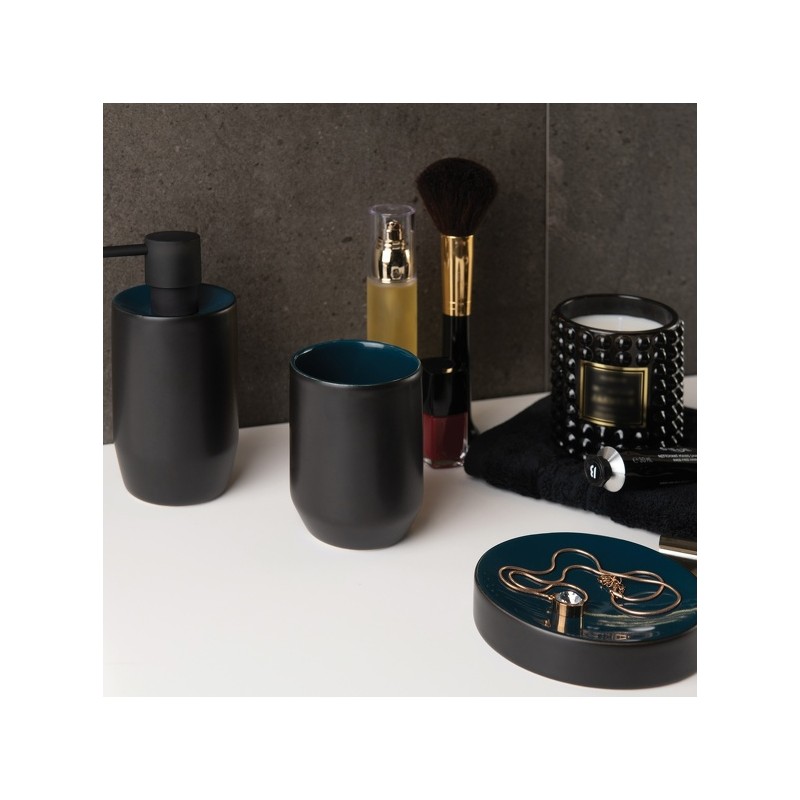 Spirella Distributeur De Savon Céramique JARO Noir Pétrole Spirella