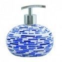 Spirella Distributeur De Savon Céramique JAVA LOFT Bleu Foncé MSV