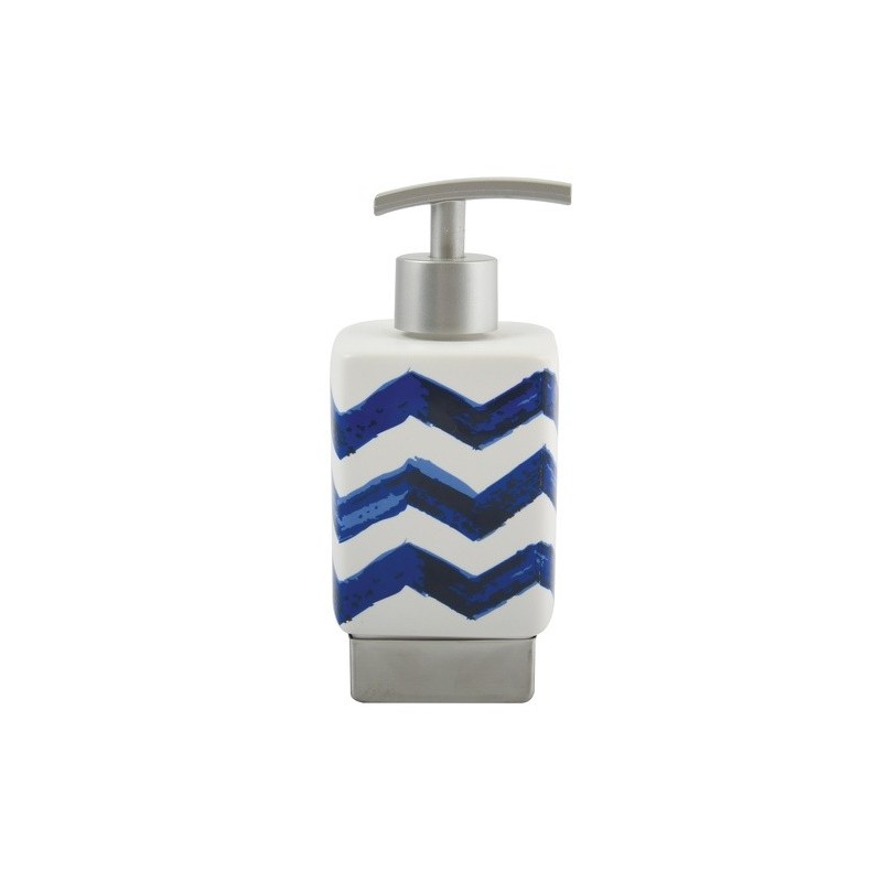spirella Distributeur de savon Céramique LE CAP Bleu & Blanc MSV