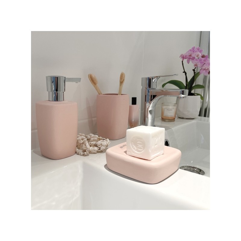Spirella Distributeur De Savon Céramique RETRO Rose Pastel Spirella