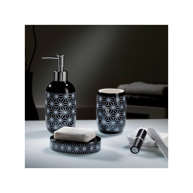 Spirella Distributeur De Savon Céramique STAR Noir Spirella