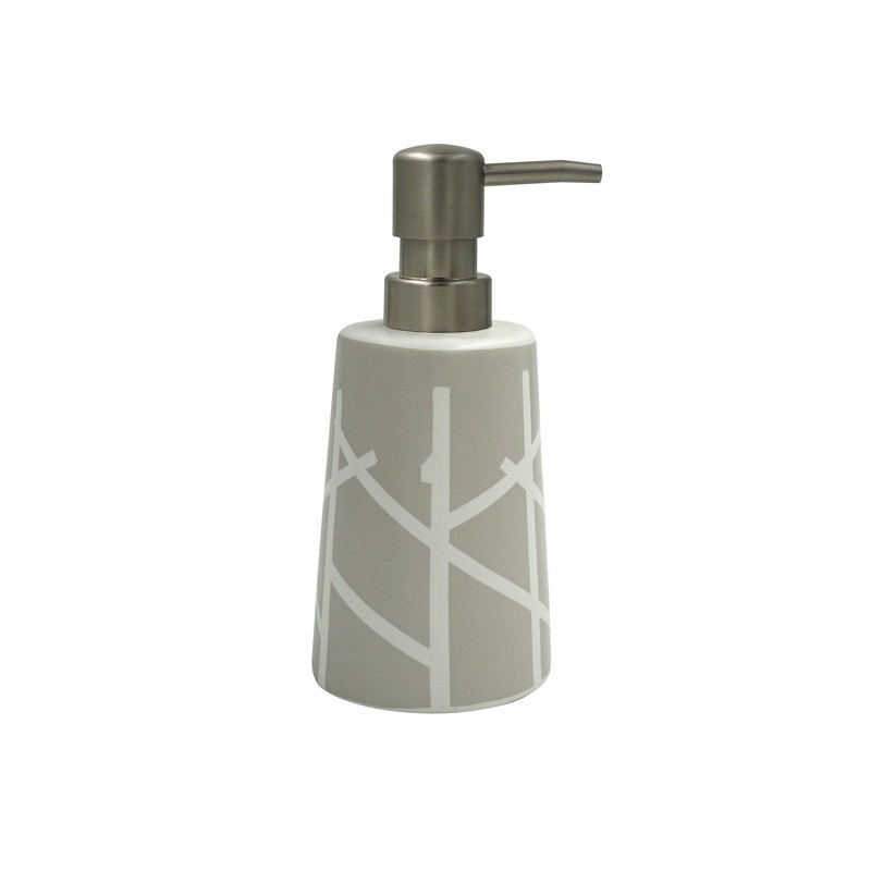 spirella Distributeur de savon Céramique TREE Taupe & Blanc MSV