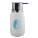 Spirella Distributeur De Savon Céramique WATERCOLOR Blanc & Bleu MSV
