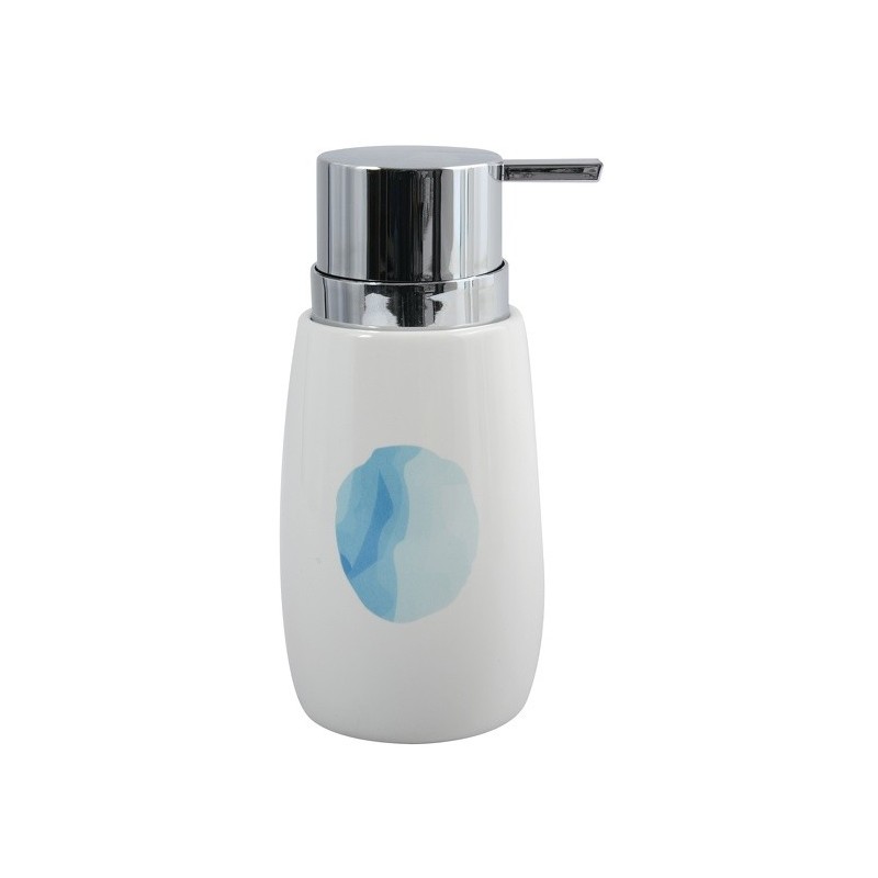 spirella Distributeur de savon Céramique WATERCOLOR Blanc & Bleu MSV