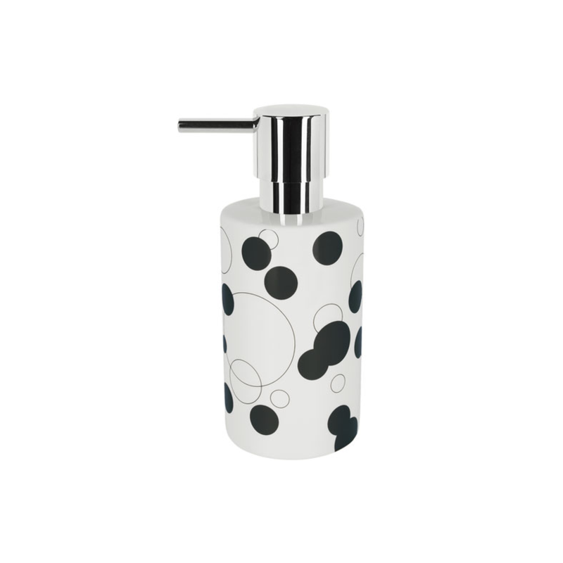 spirella Distributeur de savon Porcelaine TUBE BUBBLES Noir & Blanc Spirella