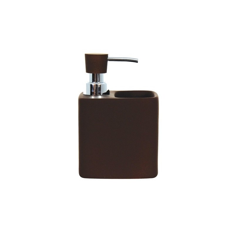 spirella Distributeur de savon & porte éponge céramique MALAGA Chocolat MSV