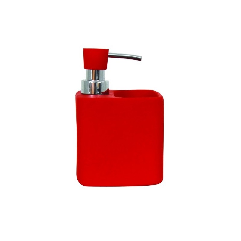 spirella Distributeur de savon & porte éponge céramique MALAGA Rouge MSV
