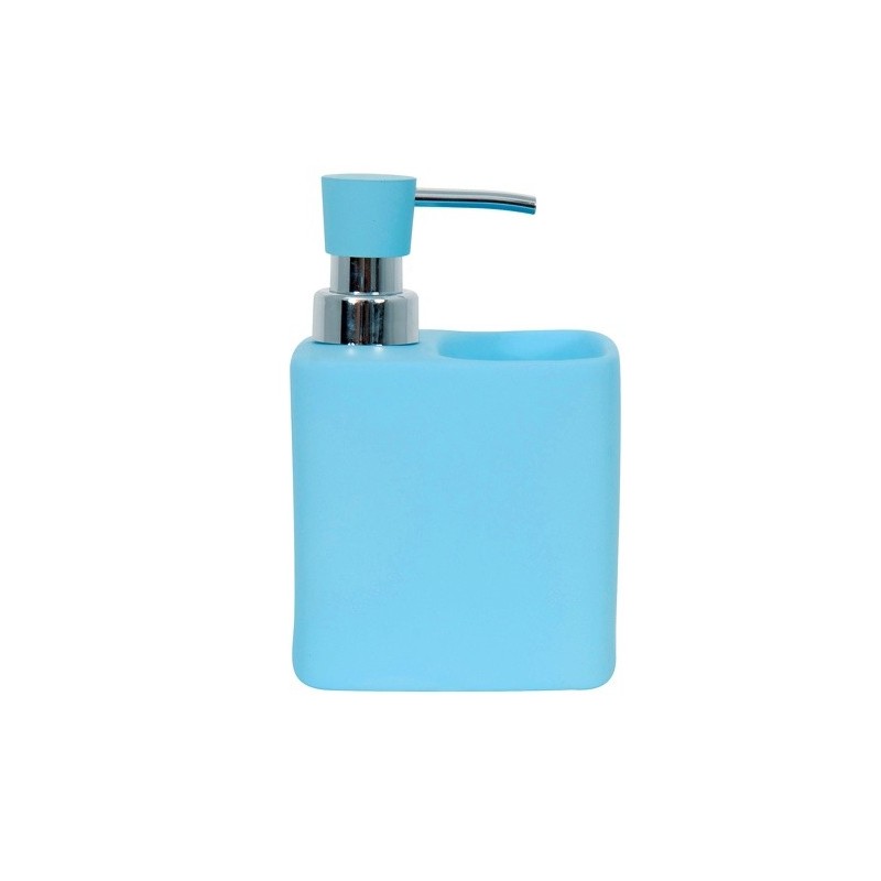 spirella Distributeur de savon & Porte Eponge Céramique MALAGA Bleu ciel MSV