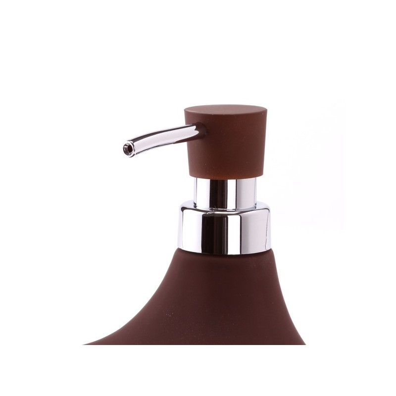 Spirella Distributeur De Savon & Porte Eponge Céramique MARBELLA Chocolat MSV