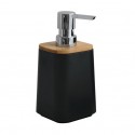 Spirella Distributeur De Savon PS & Bambou KAMLA Noir Mat MSV
