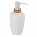 Spirella Distributeur De Savon PS & Bambou OSLO Blanc & Beige MSV