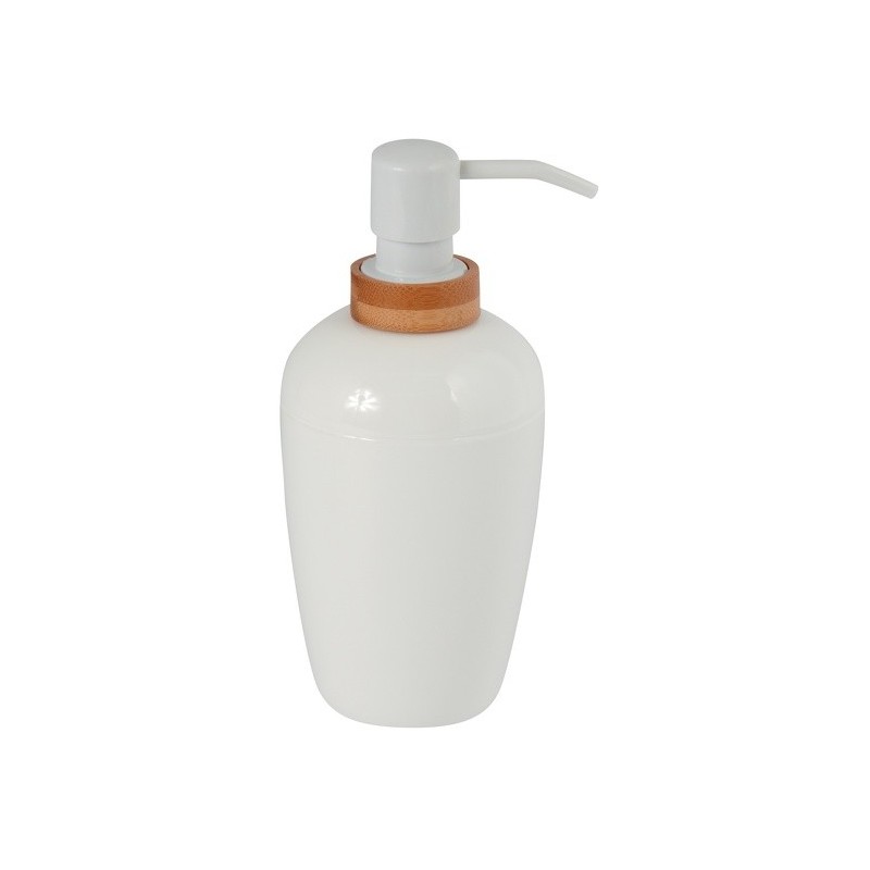 spirella Distributeur de savon PS & Bambou OSLO Blanc & Beige MSV