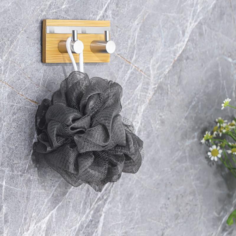 Spirella Double Crochet Mural FLAVIO Bambou & Acier MSV