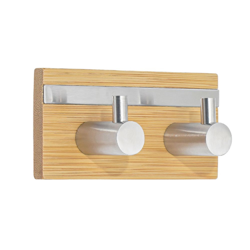 spirella Double crochet mural FLAVIO bambou & acier MSV