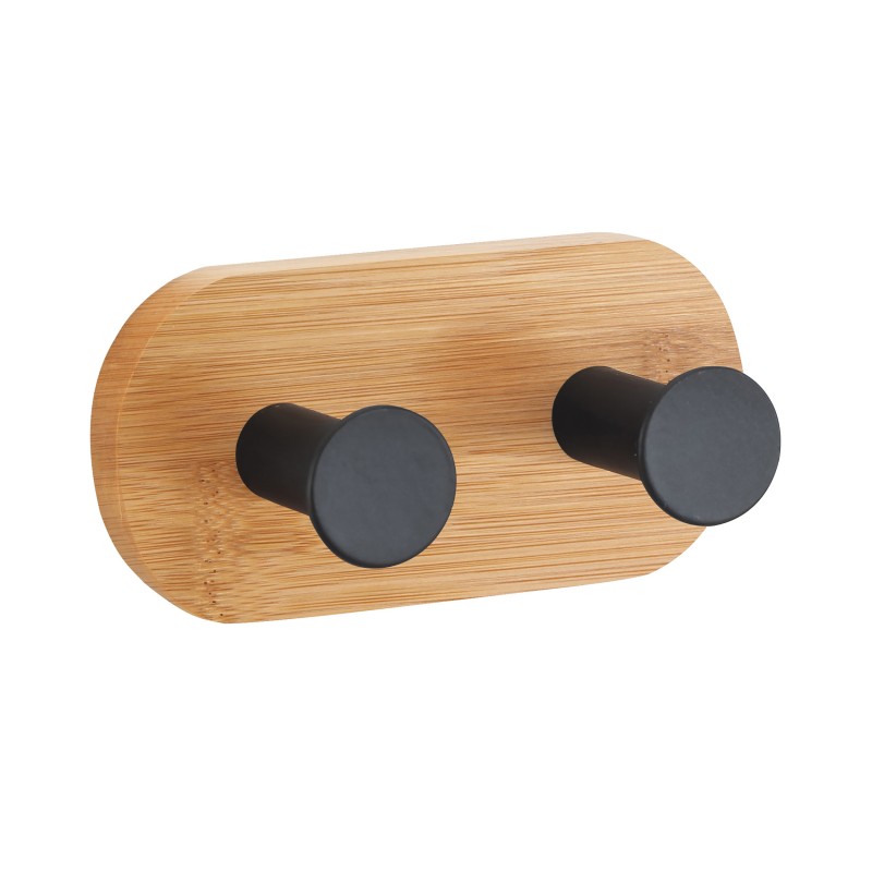 spirella Double crochet mural YONO Bambou & Noir mat MSV