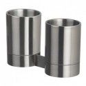Spirella Double Gobelets à  Fixer Acier Inoxydable Chromé NYO Gris Spirella