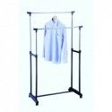 Spirella Double Portant à  Vêtements Extensible 95-160cm Inox Noir MSV