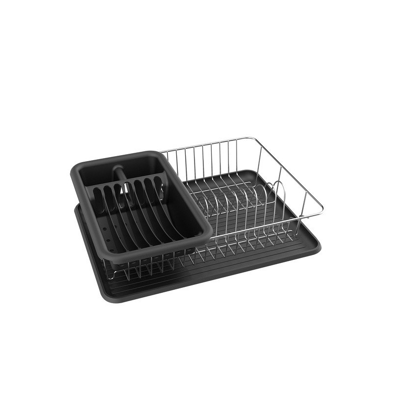 spirella Egouttoir à  vaisselle avec plateau en Acier Chromé Noir mat MSV