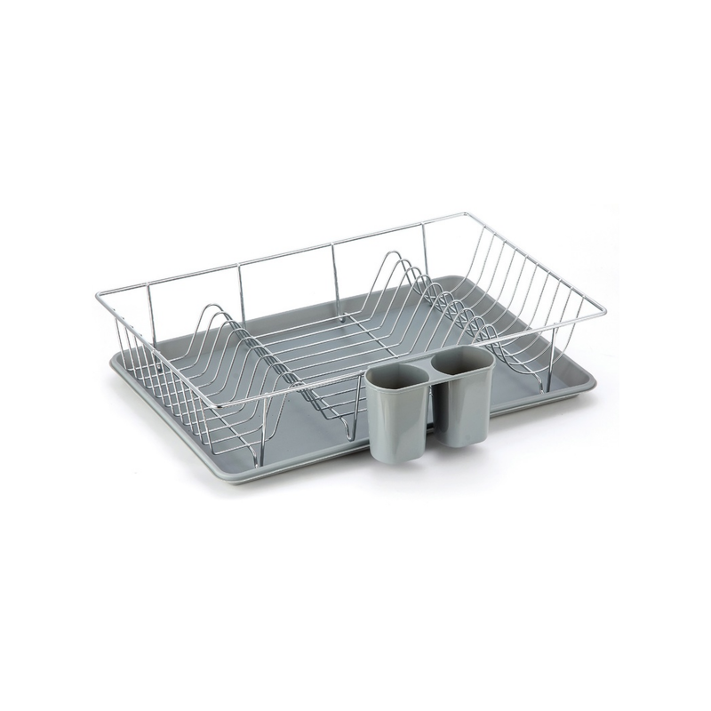 spirella Egouttoir à  vaisselle SAKURA avec plateau an Acier Chromé Gris MSV