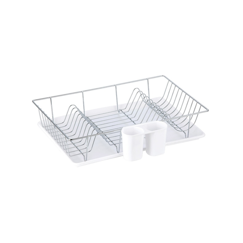 spirella Egouttoir à  vaisselle SAKURA avec plateau an Acier Chromé Blanc MSV
