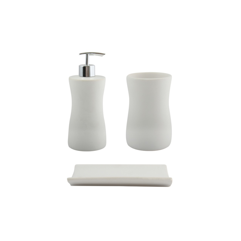 spirella Ensemble 3 accessoires de salle de bain Céramique PALMA Blanc MSV