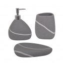 Spirella Ensemble 3 Accessoires De Salle De Bain Céramique ZEN Gris MSV