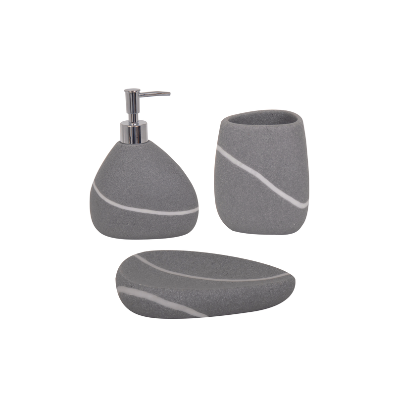 spirella Ensemble 3 accessoires de salle de bain Céramique ZEN Gris MSV