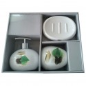 Spirella Ensemble 3 Accessoires De Salle De Bain Céramique JAVA LINGGA Blanc MSV