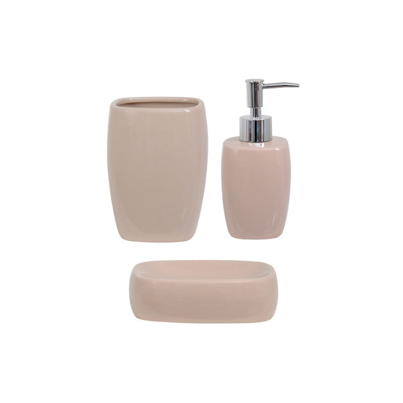 spirella Ensemble 3 accessoires de salle de bain Céramique CLASSIC Beige MSV