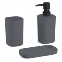 Spirella Ensemble 3 Accessoires De Salle De Bain LONA Gris Foncé MSV