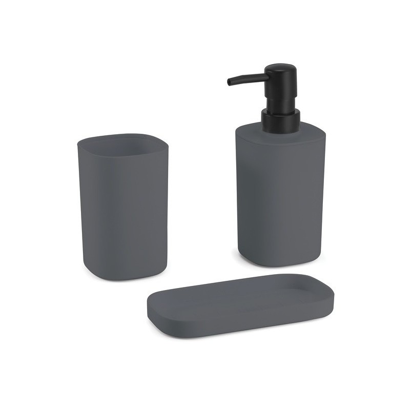 spirella Ensemble 3 accessoires de salle de bain LONA Gris foncé MSV