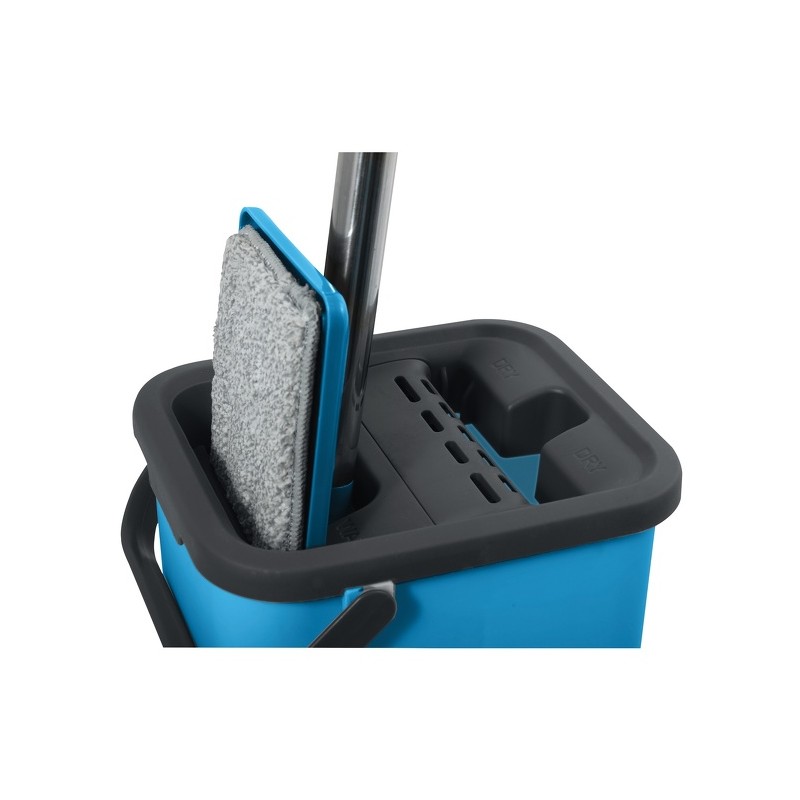 spirella Ensemble de nettoyage Seau & Serpillière à  plat nouveau système d'essorage COMPACTO MSV