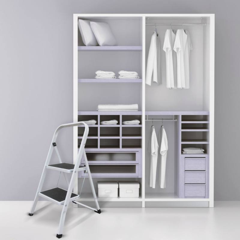 Spirella Escabeau 2 Marches Pliant & Antidérapant En Acier Max 150kg (46x55x82cm) MSV