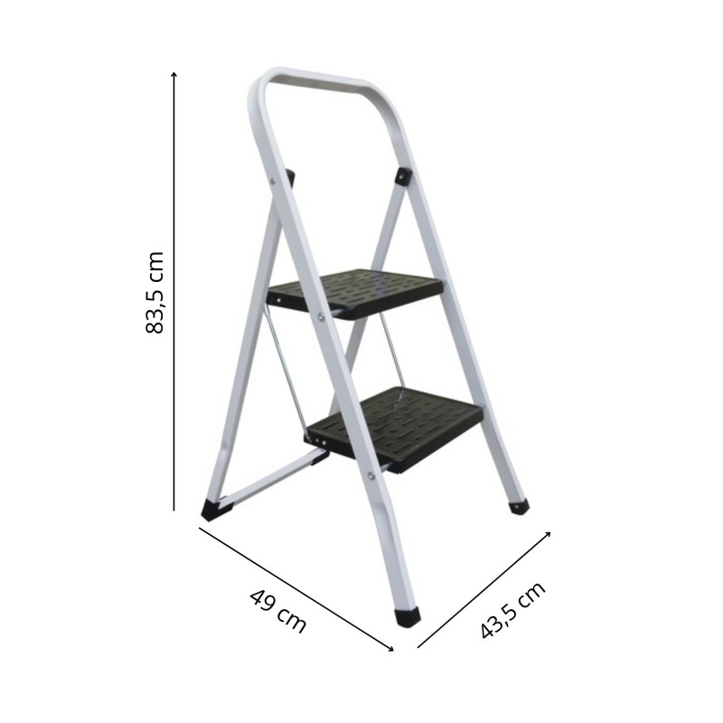 Spirella Escabeau 2 Marches Pliant En Acier Max 150kg (49x43 5x83 5cm) MSV