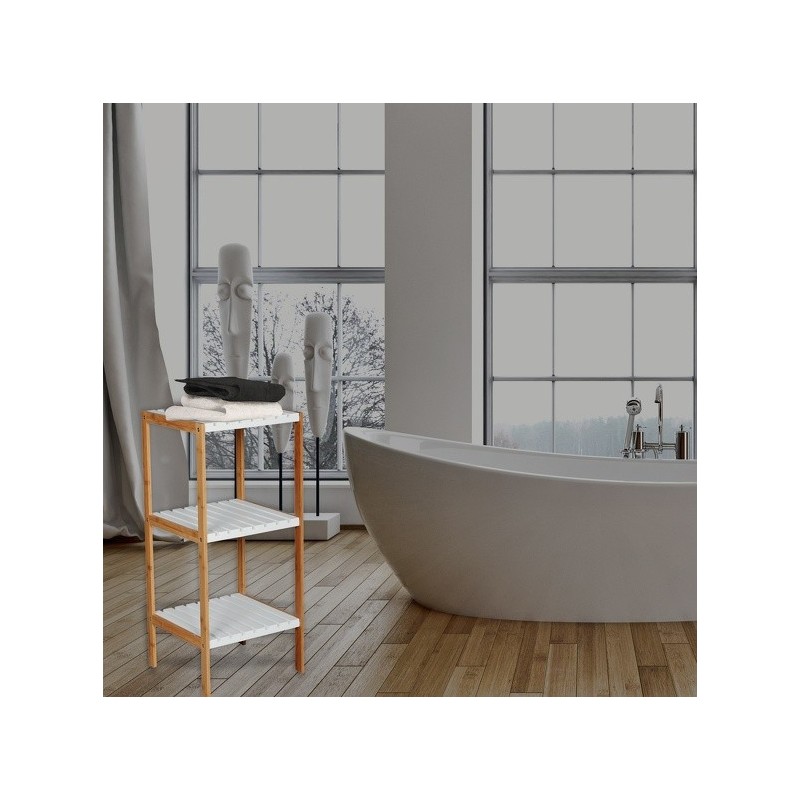 Spirella Etagère 3 Niveaux Bambou & MDF Bambou & Blanc MSV