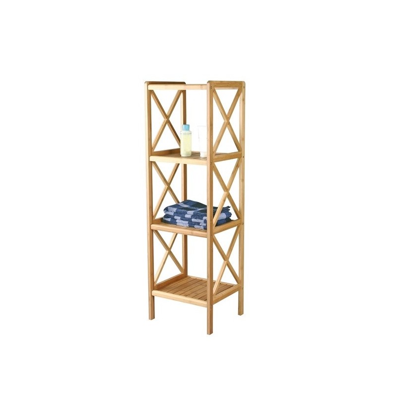 spirella Etagère 4 Niveaux en Bambou 36 5x33x119cm MSV