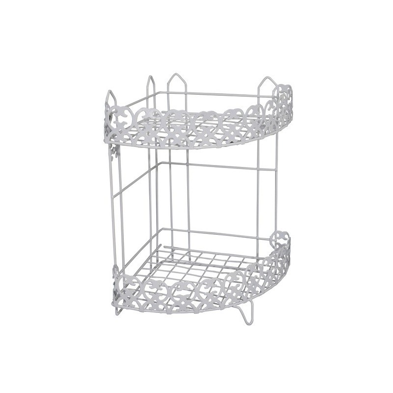 spirella Etagère d'angle de douche 2 niveaux à  fixer AGADIR Blanc MSV