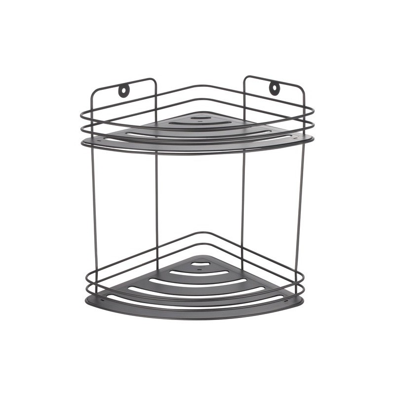 spirella Etagère d'angle de douche 2 niveaux à  fixer KERY Acier Noir mat MSV