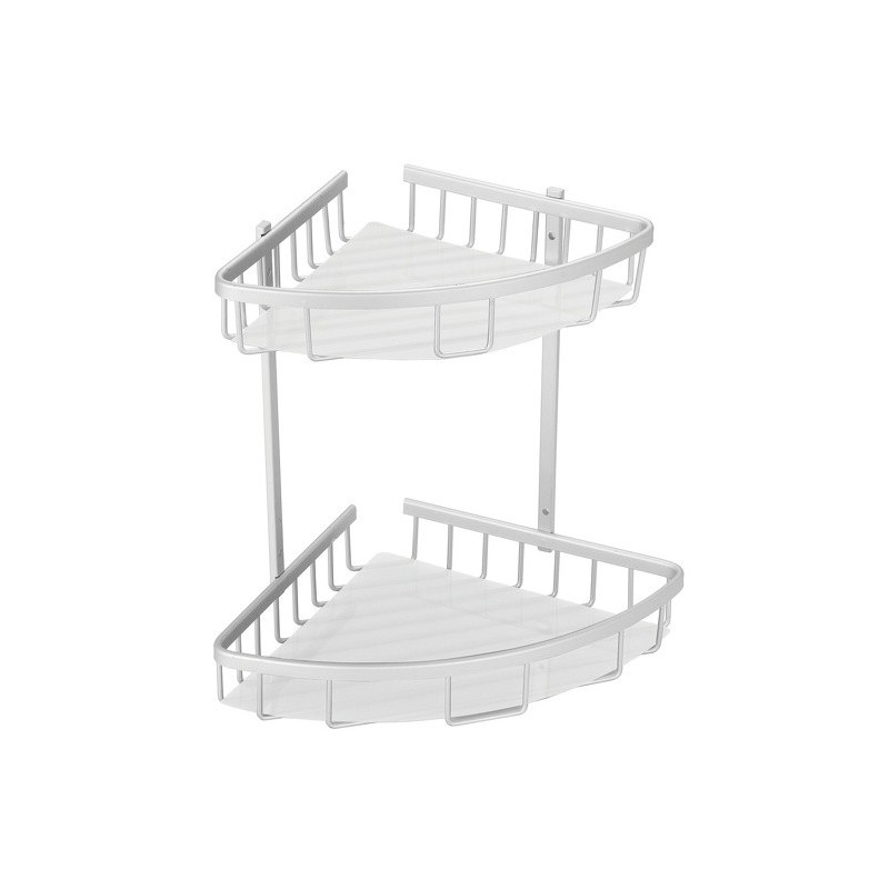 spirella Etagère d'angle de douche 2 niveaux à  fixer TERESINA Alu Satiné MSV