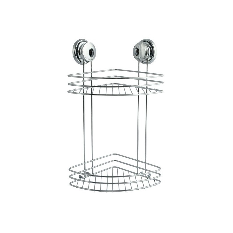 spirella Etagère d'angle de douche 2 niveaux à  ventouses Acier Chromé MSV