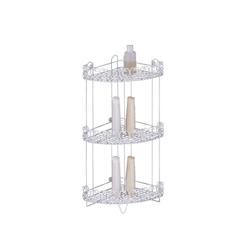spirella Etagère d'angle de douche 3 niveaux à  fixer AGADIR Blanc MSV