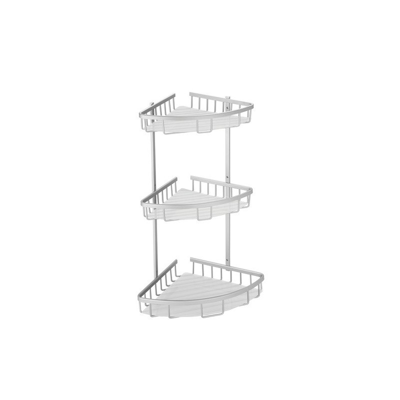 spirella Etagère d'angle de douche 3 niveaux à  fixer RILEY Chromé MSV