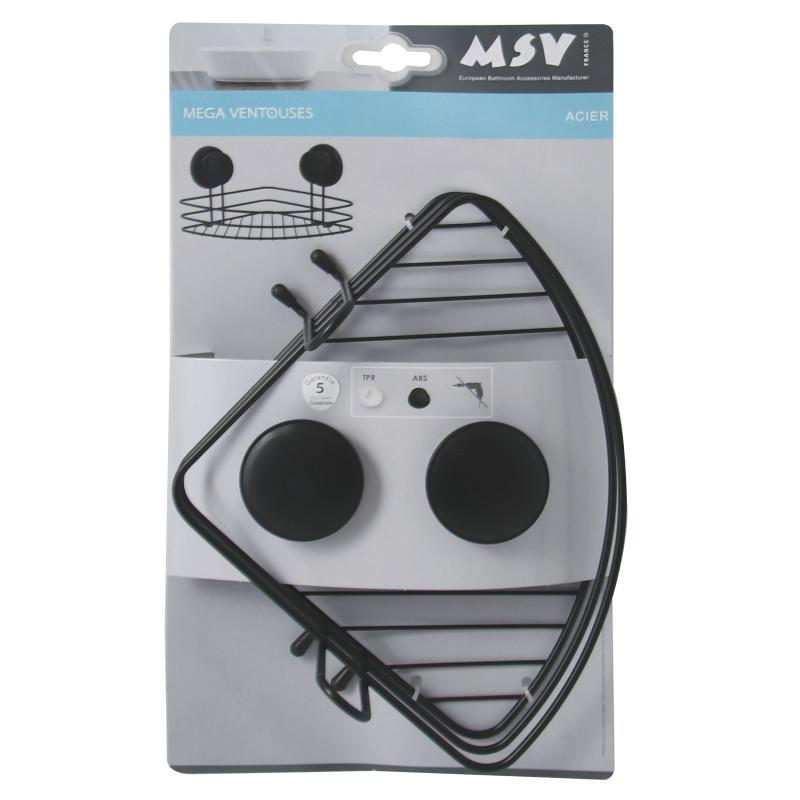 Spirella Etagère D'angle De Douche à  Fixer TABARCA Alu & Verre Satiné MSV