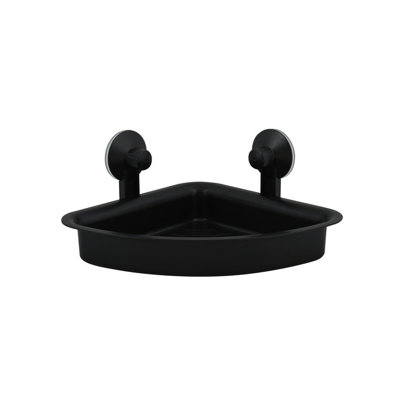 spirella Etagère d'angle de douche à ventouses PVC Noir mat MSV