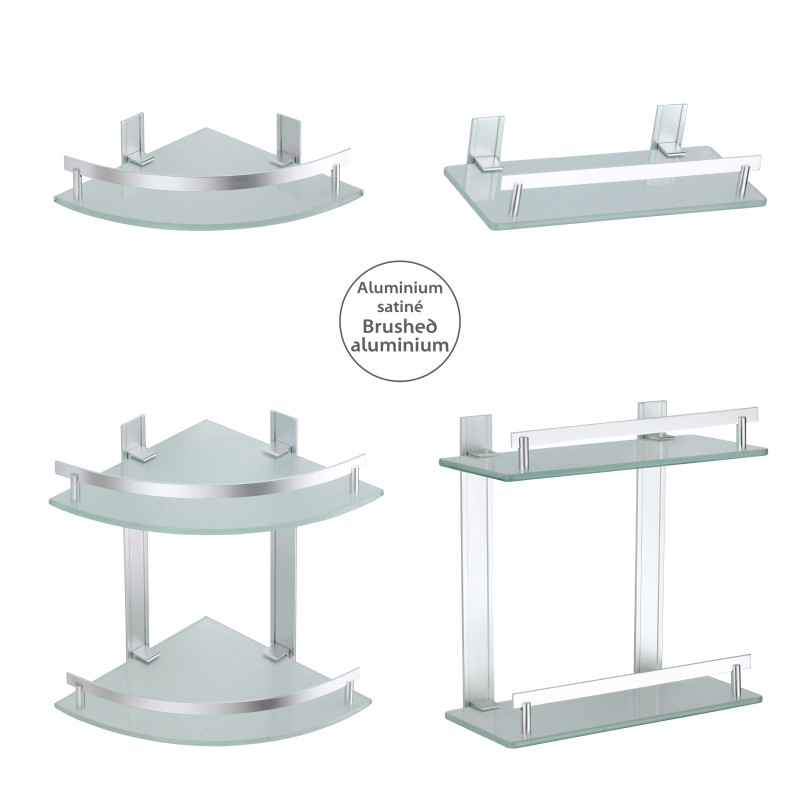 Spirella Etagère De Douche à  Fixer TABARCA Alu & Verre MSV