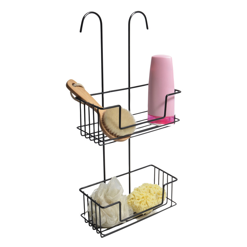 Spirella ETAGERE DE DOUCHE A SUSPENDRE NOIR MAT SERGIO 2NV MSV