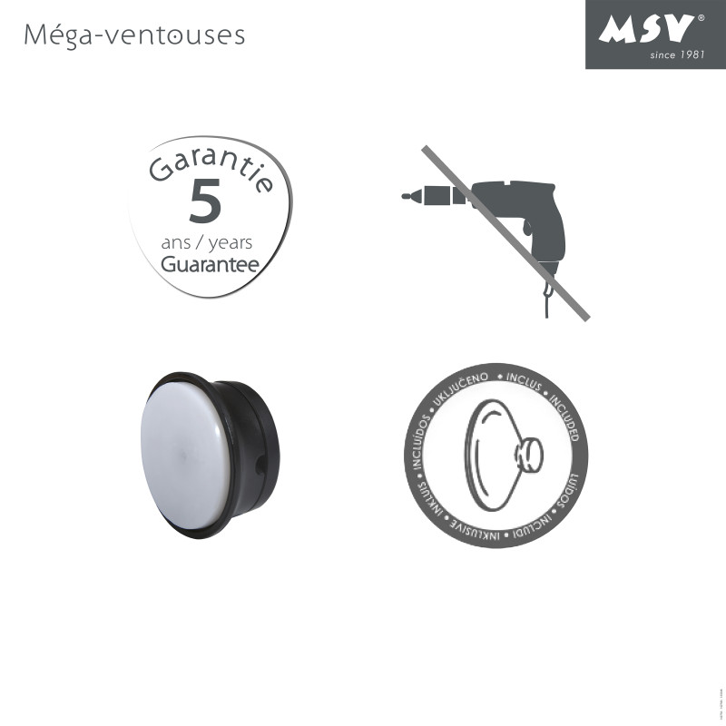 Spirella Etagère De Douche à  Ventouses Acier Noir Mat MSV