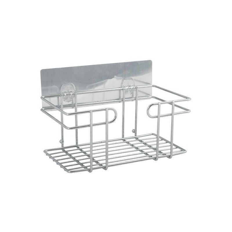 spirella Etagère de douche adhésive repositionnable Inox chromé MSV